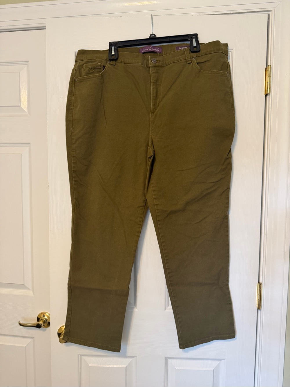 Gloria Vanderbilt Amanda jeans Juniper Olive green size 20